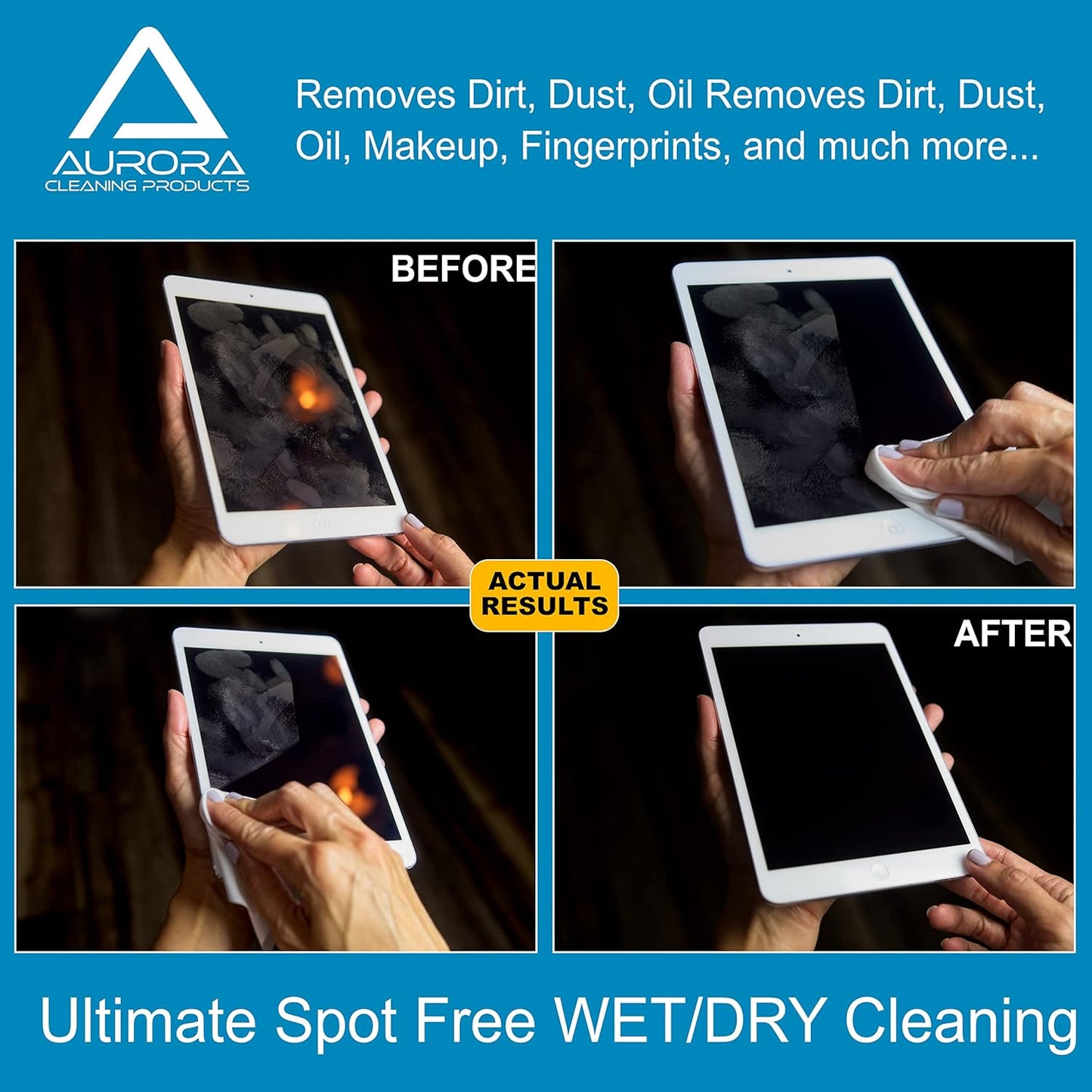 Aurora Microfiber cleaning Cloths Wet & Dry 6 Pack